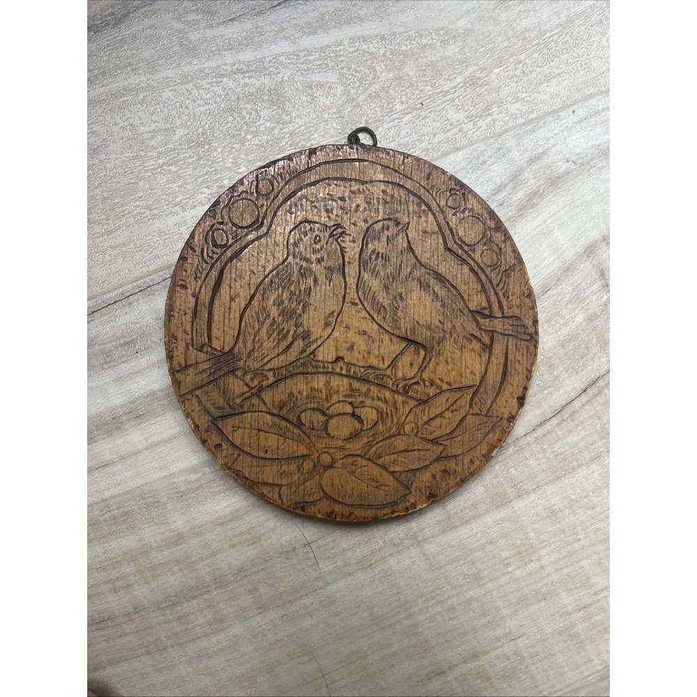 Unfinished FLEMISH ART Co Pyrography 2 Birds In A Tree Wood Plaque